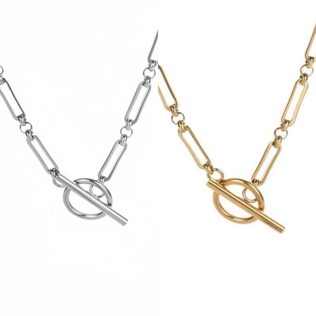 Minimalist Stainless Steel Bamboo Paperclip Chain Necklace Chain Necklace Nixie