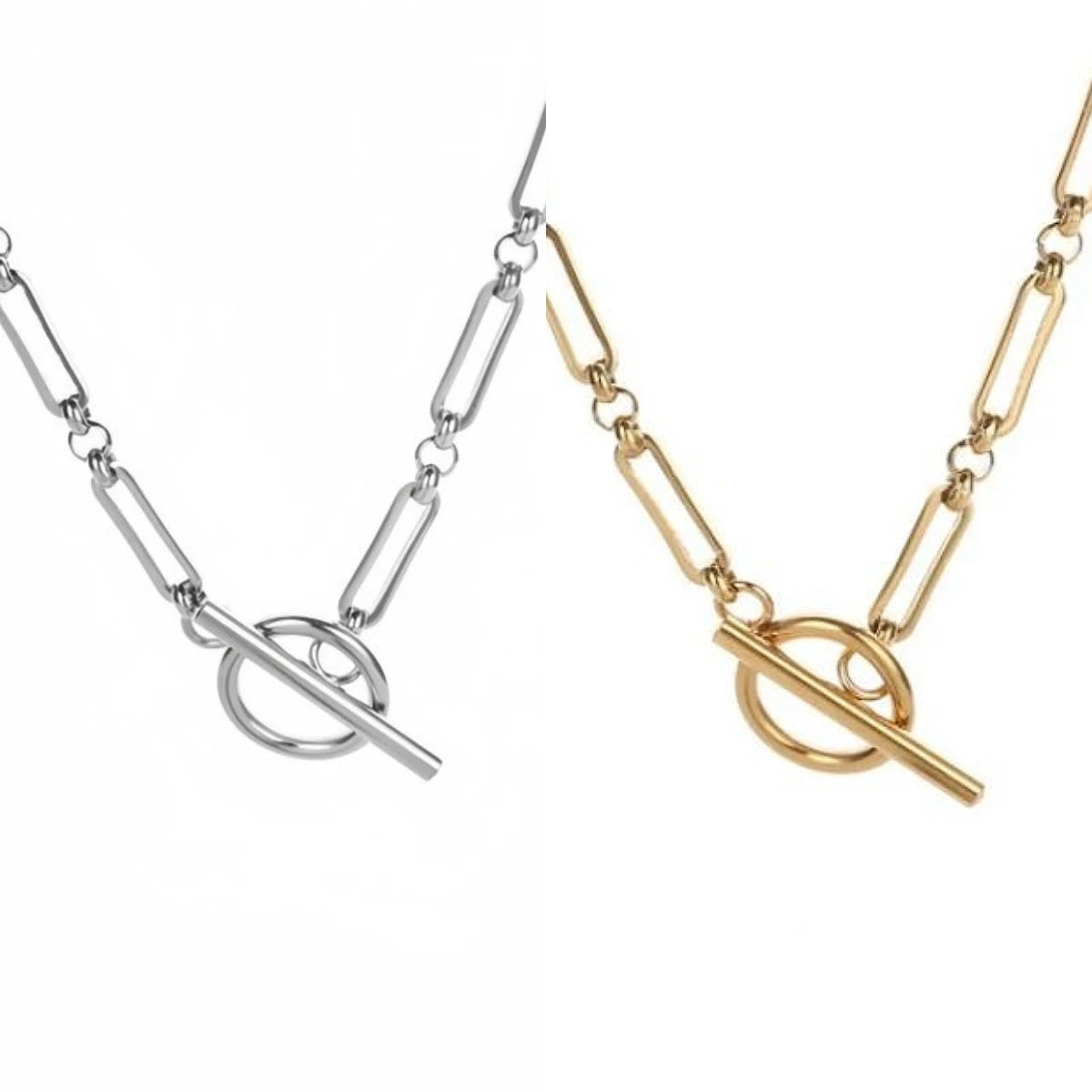 Minimalist Stainless Steel Bamboo Paperclip Chain Necklace Chain Necklace Nixie