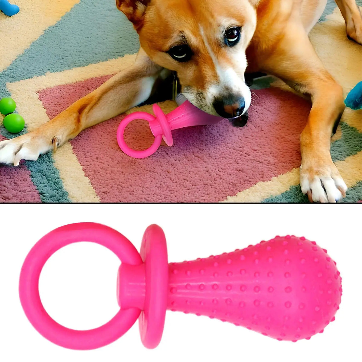 Dog Chew Toy Pacifier – Bite-Resistant Rubber Teething Toy Dog Chew Toy Nixie
