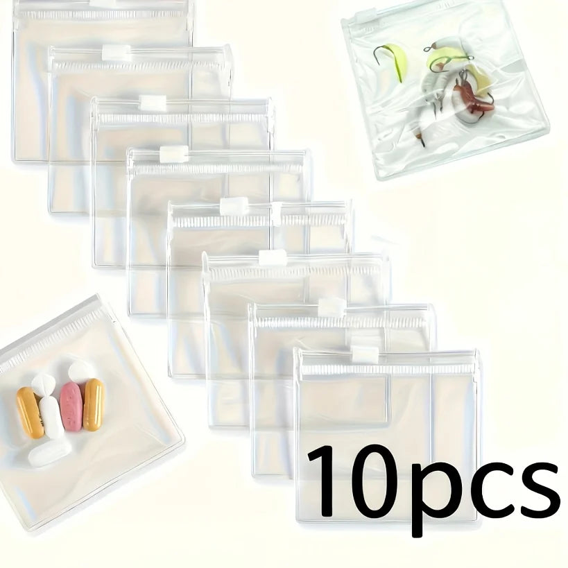 10-Piece Portable Travel Medicine Organizer Bag Set – Clear Medicine Organizer Bag Nixie Transparent 8X8cm