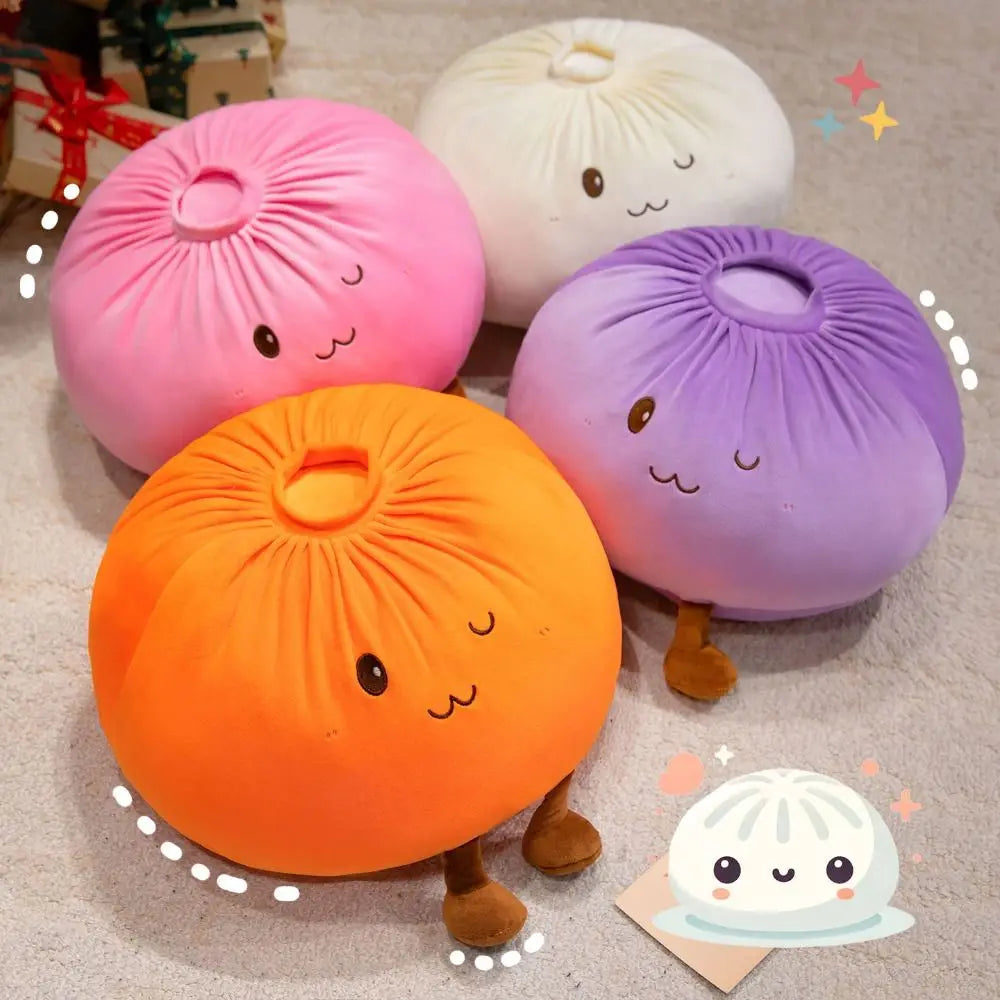 Steamed Bun Dumpling Plush Pillow – Soft Kawaii Stuffed Toy