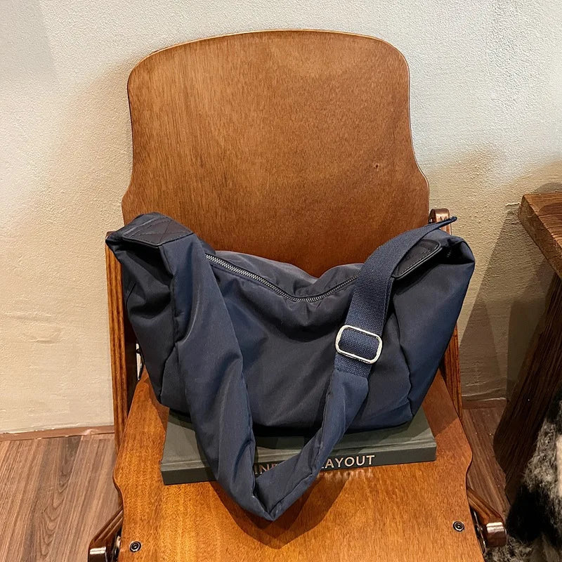 Women's Large-Capacity Flannel Crossbody Dumpling Bag Crossbody Shoulder Bag Nixie Navy Blue