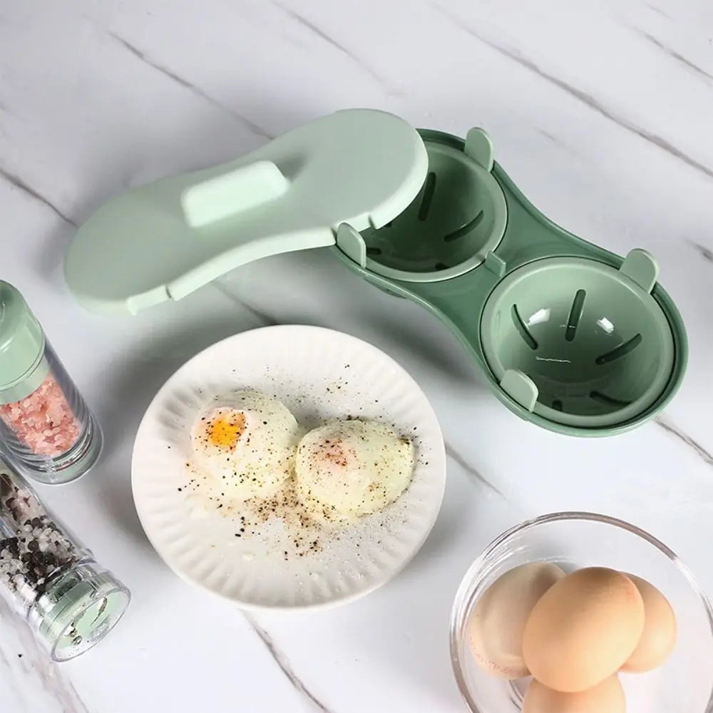 Microwave Egg Poacher Double Cup Detachable Drain Basket Cooker Microwave Egg Poacher Nixie