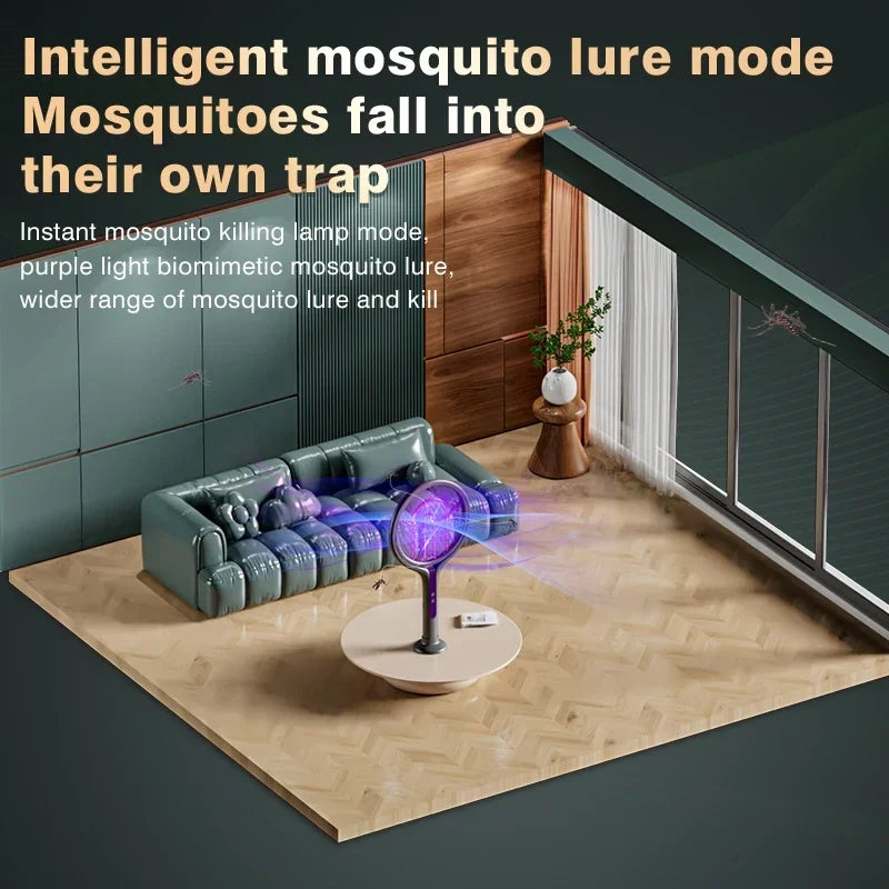 2-in-1 Mosquito Killer Lamp & Electric Swatter USB Rechargeable Electric Mosquito Swatter Nixie