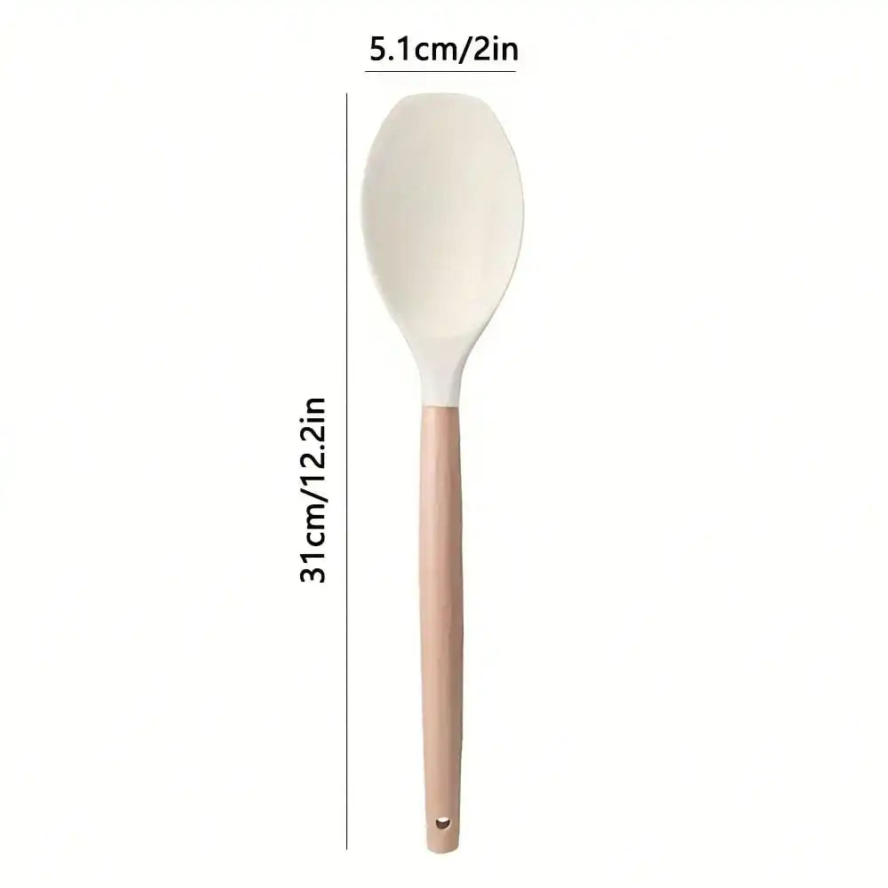 Silicone Spatulas with Wooden Handles – Non-Stick Kitchen Turner Silicone Kitchen Spatula Nixie