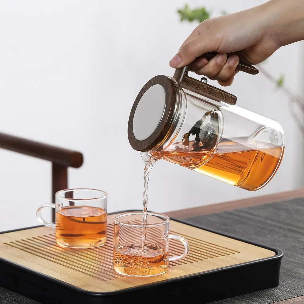 Nixie Glass Teapot with Filter & Magnetic Switch – 850ml Glass Teapot Nixie