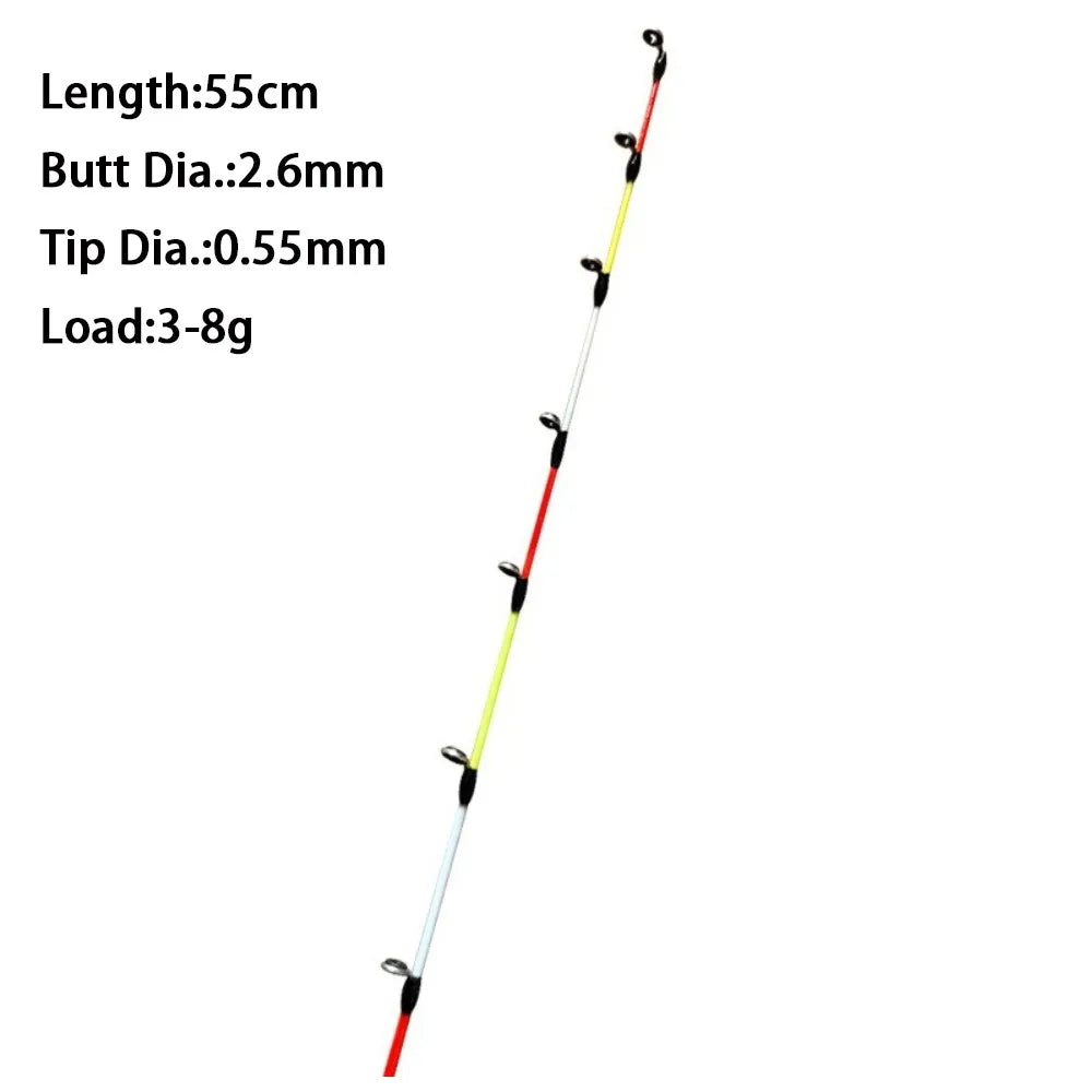55cm Stainless Steel Fishing Rod Tip – 13 Guide Rings Fishing Rod Tip Nixie Tip Dia.-0.55mm