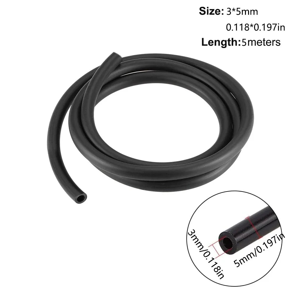 Food Grade Silicone Tube 5M Flexible Black Hose ID 2–6mm Silicone Tubing Hose Nixie 5Meters 3x5mm