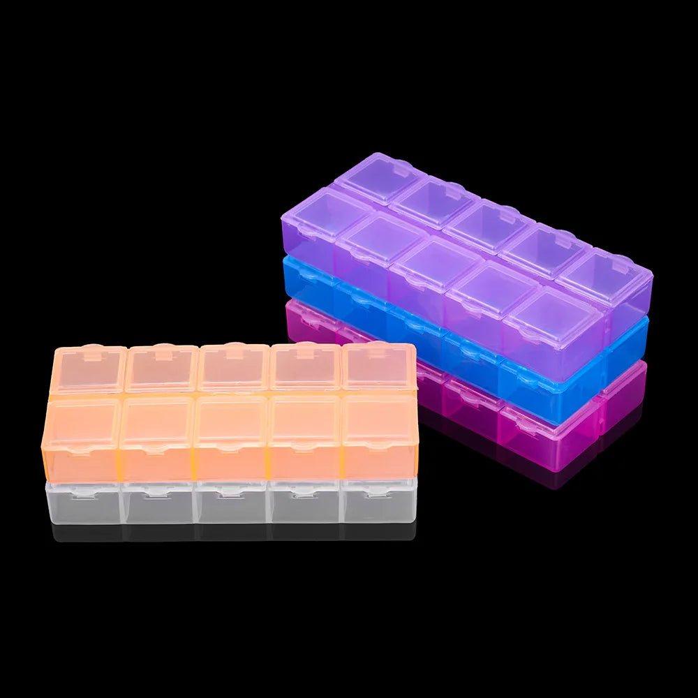 10-Grid Plastic Jewelry Storage Box Organizer – Beads & Crafts Jewelry Storage Box Nixie