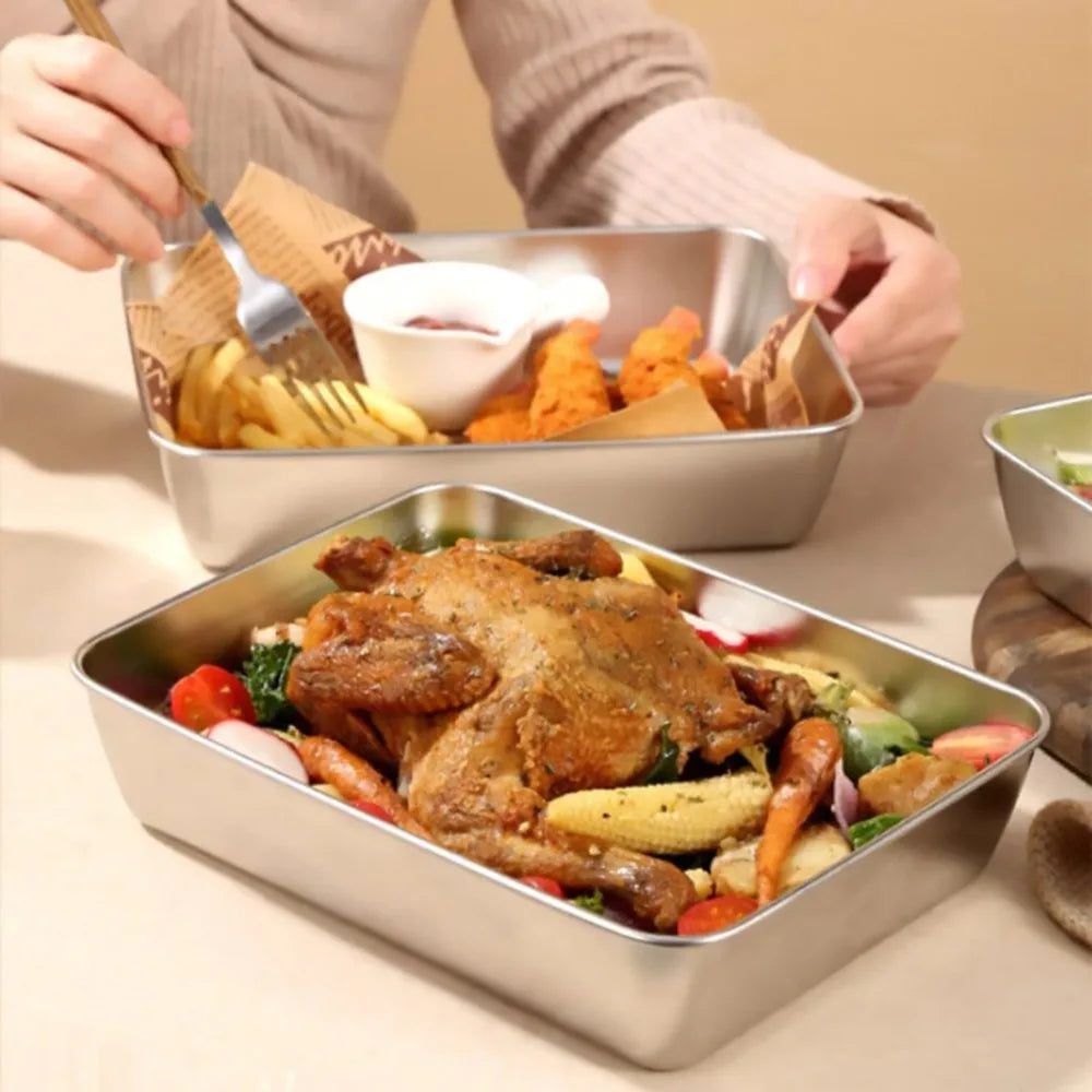3-Piece Stainless Steel Stackable Food Storage Container Set Food Storage Containers Nixie