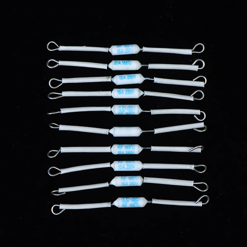 10Pcs Ceramic Thermal Cutoff Fuse 10/15/20A 250V 185°C 230°C Thermal Cutoff Fuse Nixie