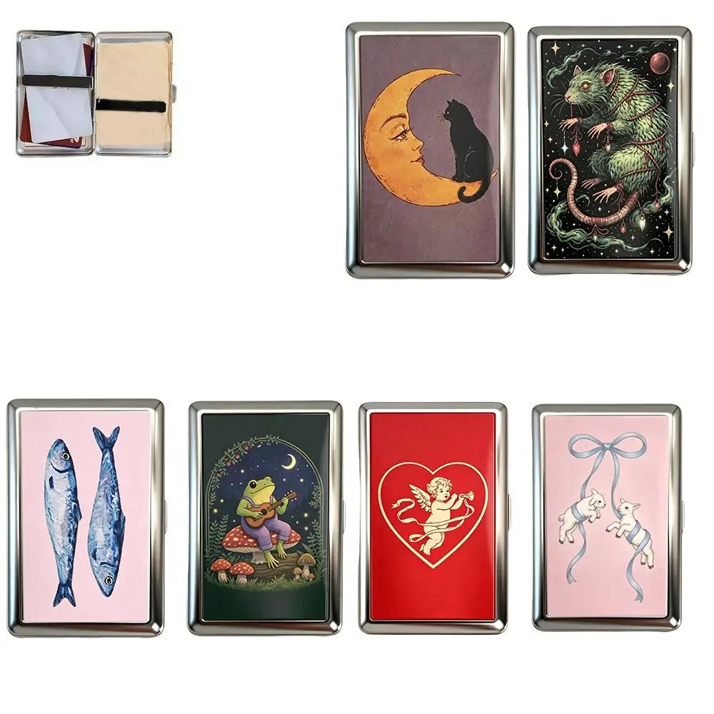 Vintage Metal Flip Card Case – Retro Compact Card Holder Metal Card Holder Nixie