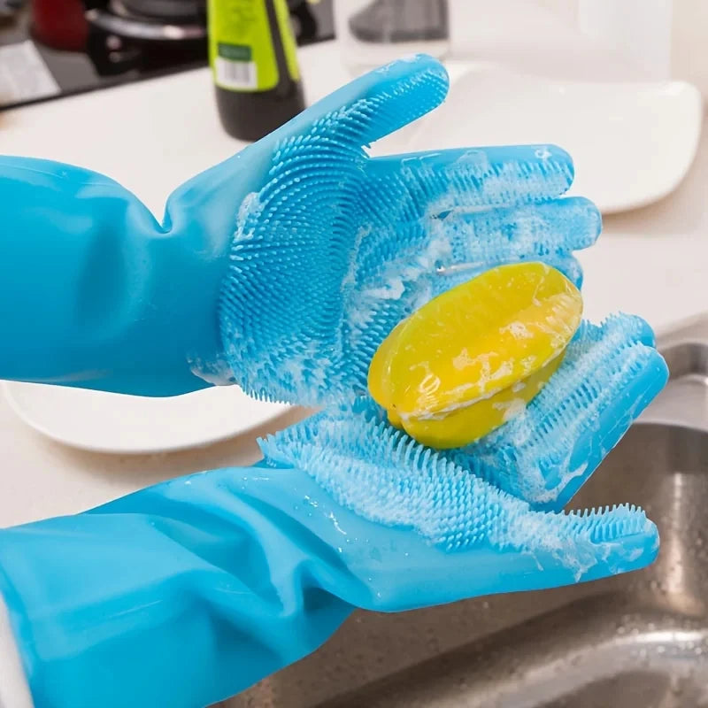 Pet Grooming Silicone Gloves – Dog & Cat Bath Hair Remover