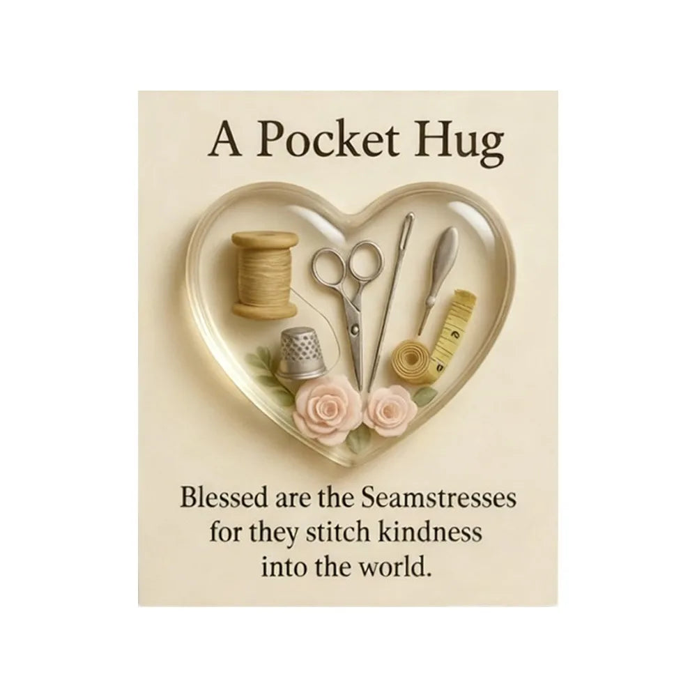 Seamstress Pocket Hug Resin Keepsake Token – Sewing Gift