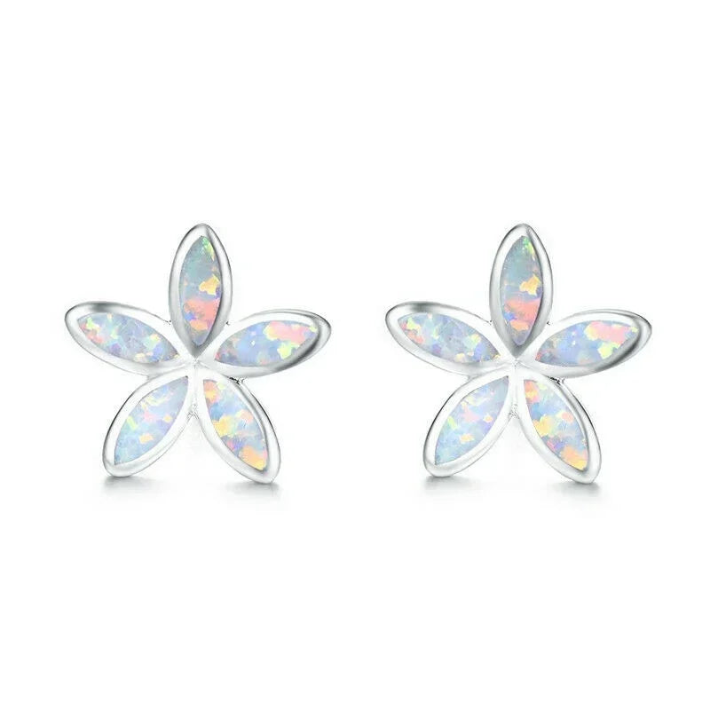 Flower Hook Drop Earrings – Opal Crystal Dangle Studs Fashion Earrings Nixie