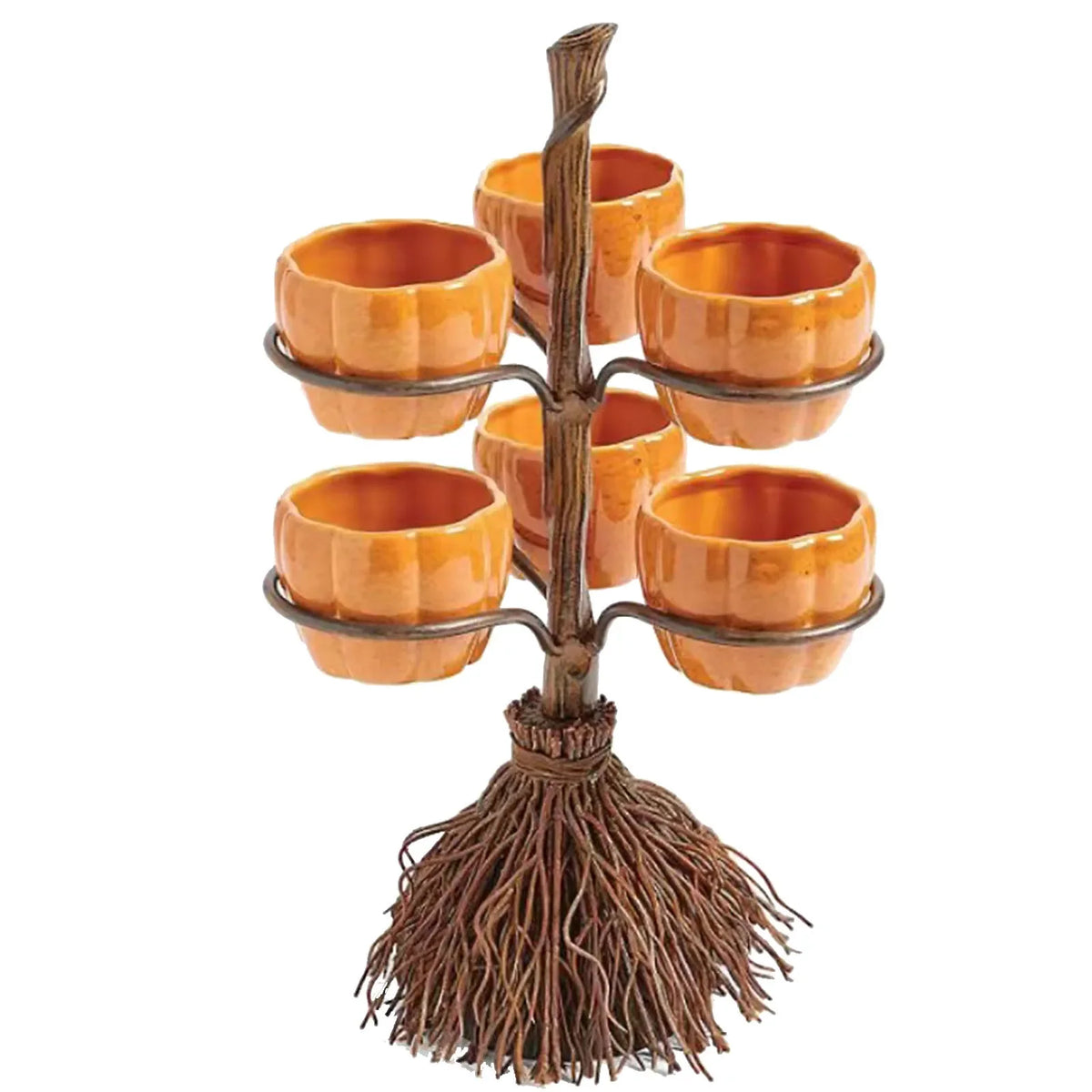 Halloween Pumpkin Snack Bowl Stand – Fall Party Serving Set