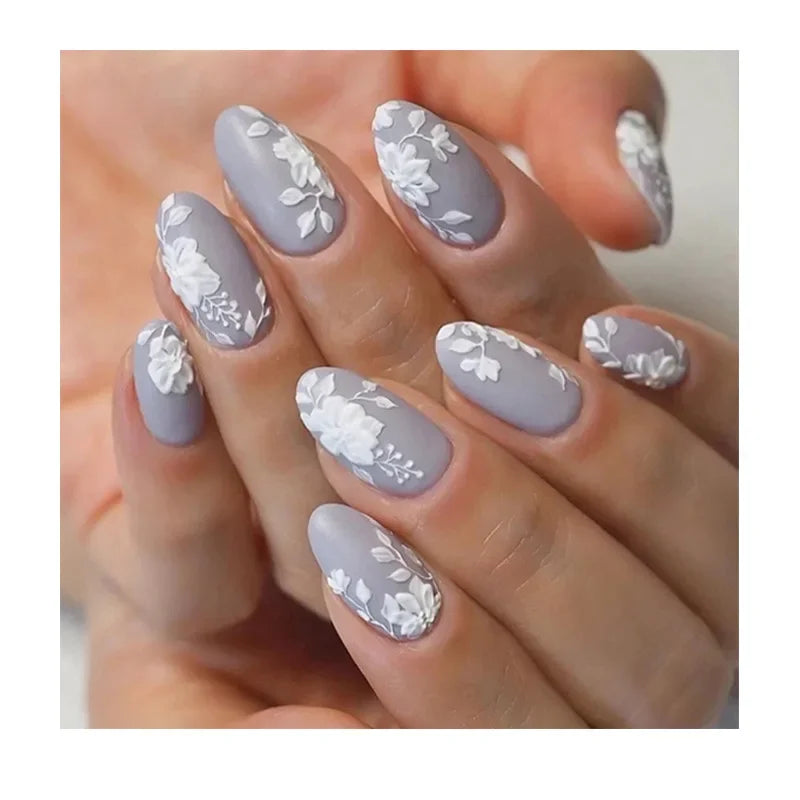 500pcs Press On Nails Short Oval Full Cover Acrylic Tips Press On Nail Tips Nixie