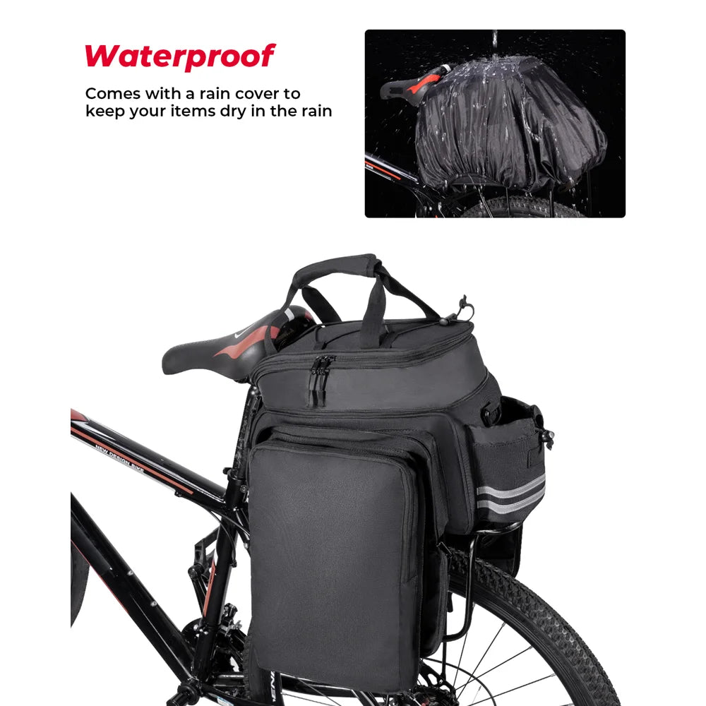 Expandable 10-20L Bike Rear Rack Bag Bicycle Trunk Pannier Bicycle Trunk Bag Nixie