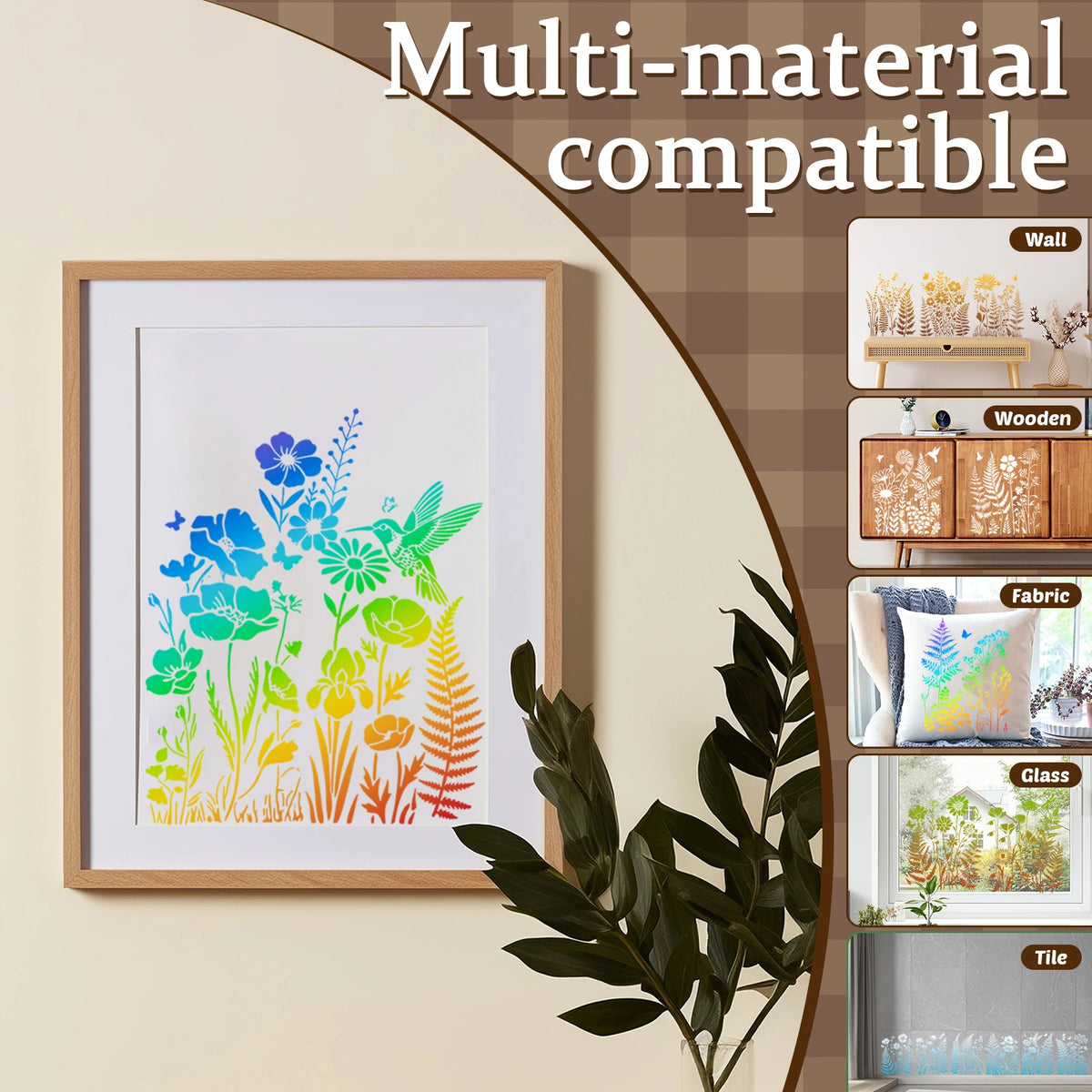 12pc Reusable Wildflower Stencils – DIY Floral Painting Templates Painting Stencil Set Nixie