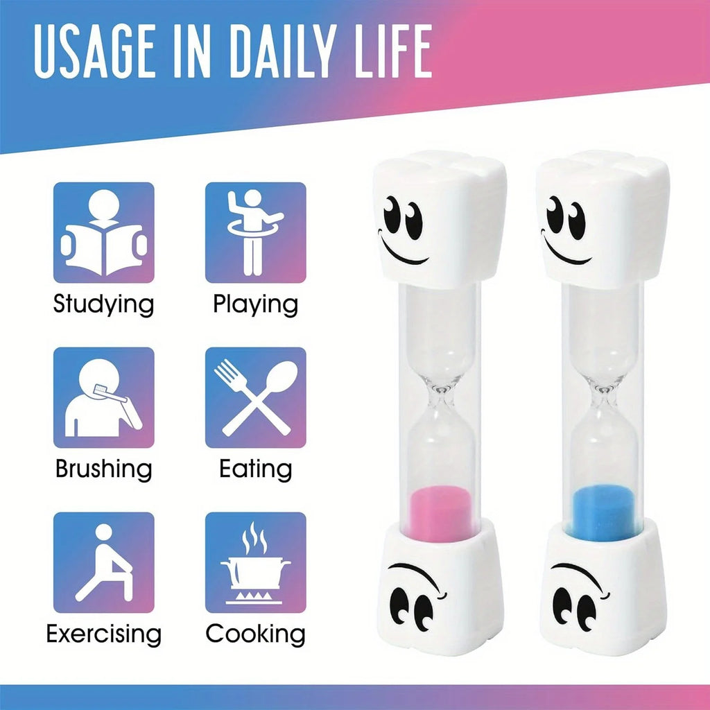 Cute 2-Minute Toothbrush Timer Hourglass for Kids – Smiling Tooth Toothbrush Timer Nixie