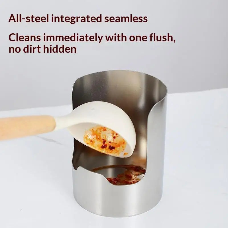 Stainless Steel Spoon & Pot Lid Holder – 2-in-1 Utensil Rack Utensil Holder Rack Nixie