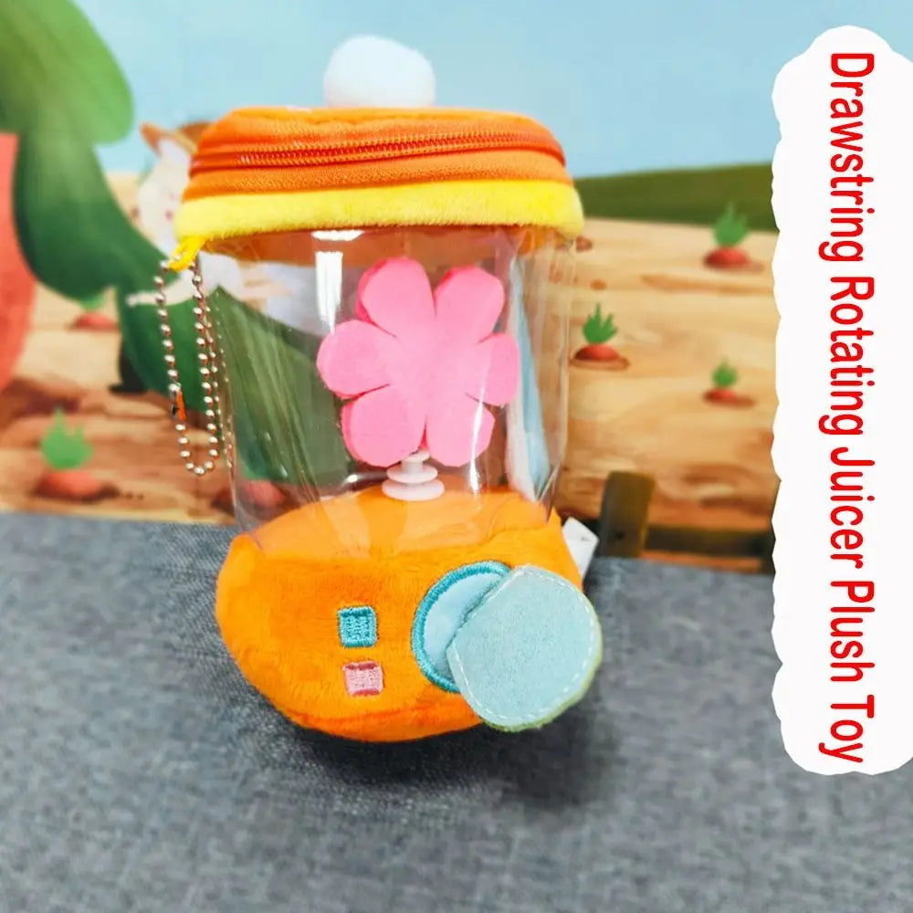 Cartoon Carrot Juicer Plush Toy | Fun Rotating Drawstring Bag Stuffed Plush Toy Nixie
