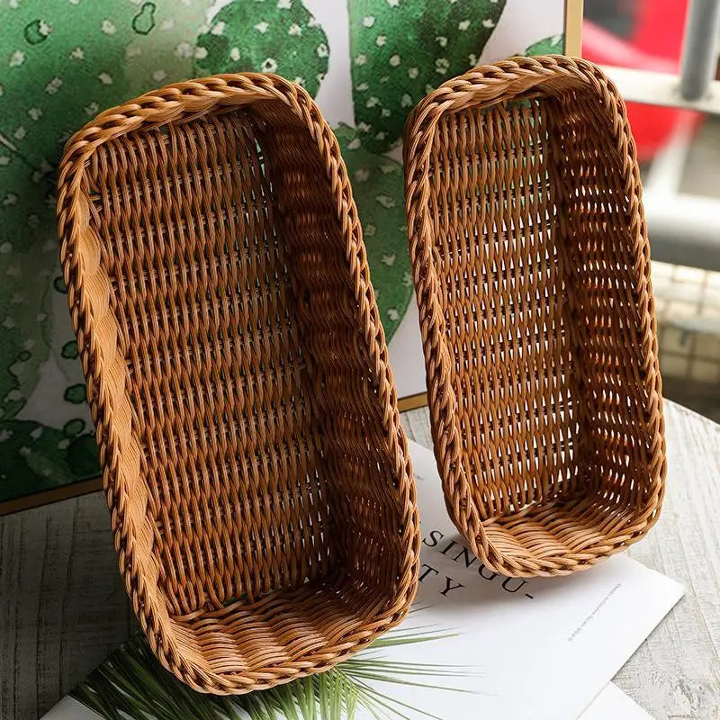 Imitation Rattan Woven Storage Basket – Waterproof Organizer Woven Storage Basket Nixie