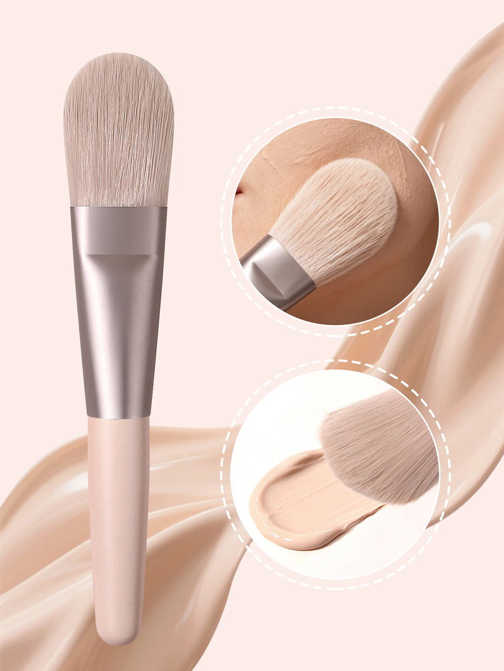Nixie Premium Foundation Concealer Contour Brush – Wool Fiber Makeup Brush Nixie