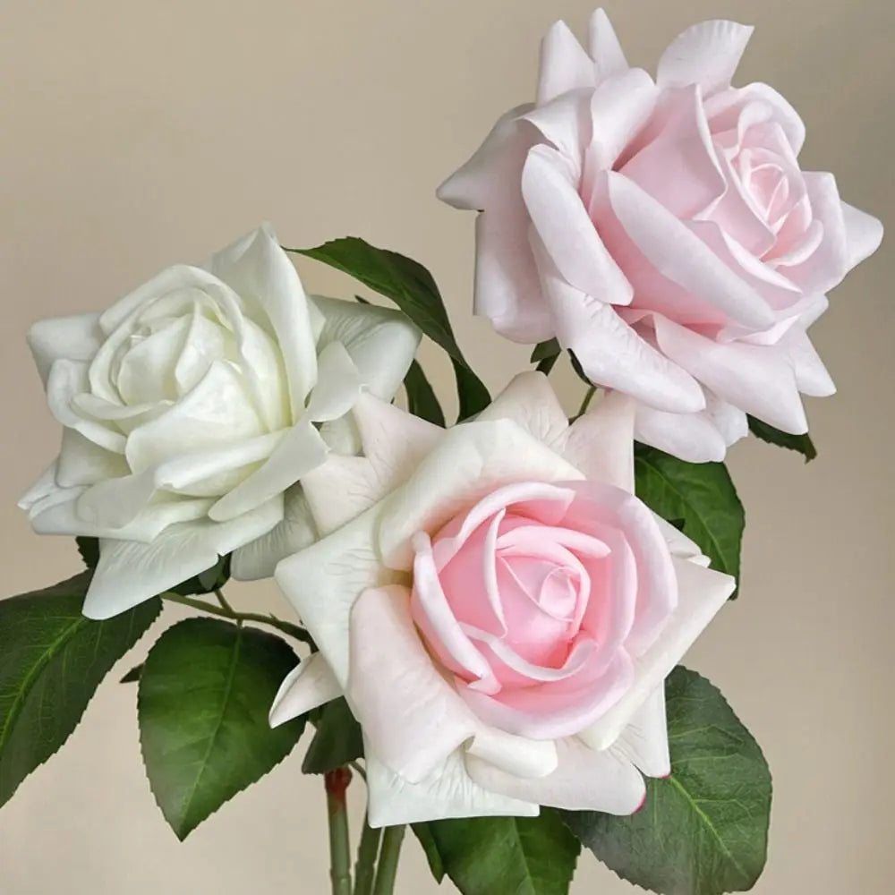 Multicolor Artificial Rose Single Stem – Real Touch Silk Flower Artificial Silk Flower Nixie