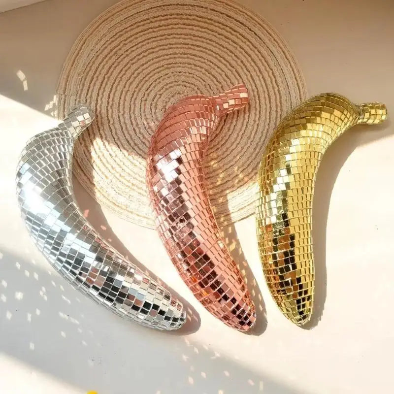 Banana Disco Ball Mosaic Ornament – Retro Home Decor Decorative Ornament Nixie
