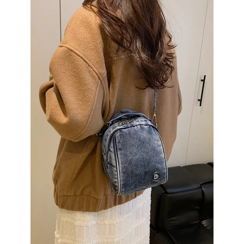 Mini Denim Crossbody Bag Women | Japanese Korean Style Shoulder Bag Denim Crossbody Bag Nixie