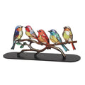 Colorful Acrylic Bird Figurines with Base | Decorative Statues Bird Figurine Set Nixie 5 birds