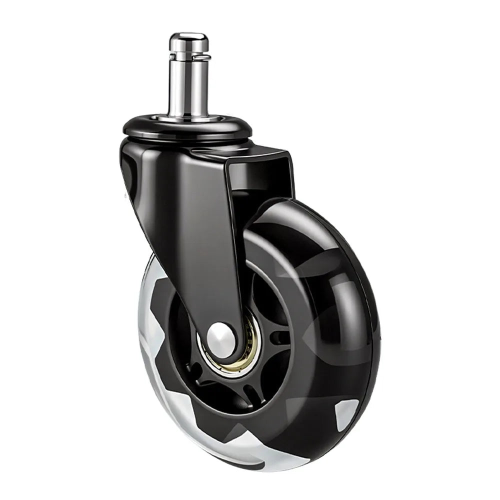 3-Inch PU Office Chair Caster Wheel – Quiet Dual Bearing Furniture Caster Wheel Nixie Black
