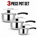 3-Piece Stainless Steel Non-Stick Pot Set with Glass Lids Cookware Pot Set Nixie 3 pcs