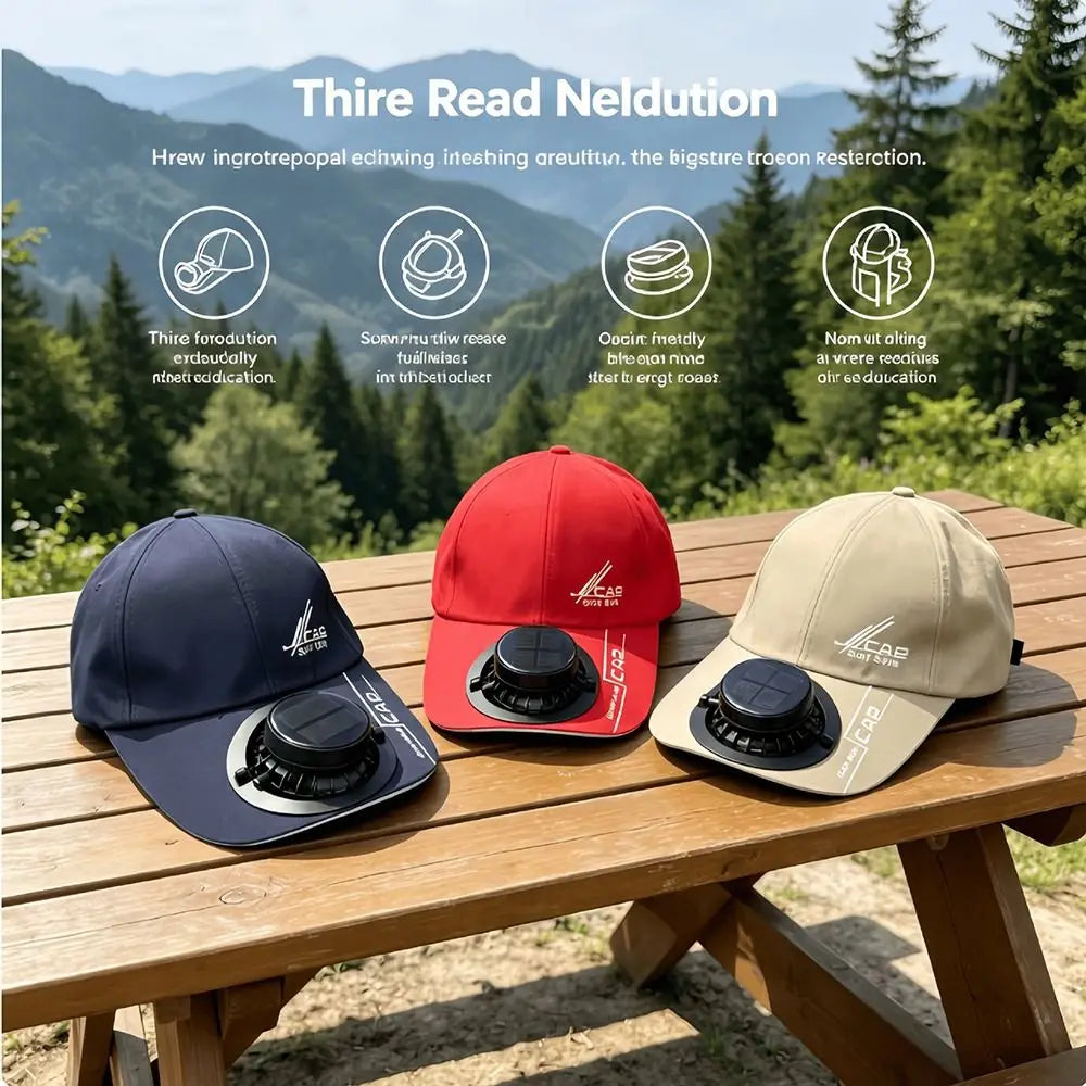 Solar Fan Baseball Cap – Rechargeable & Sun Protection Solar Fan Cap Nixie