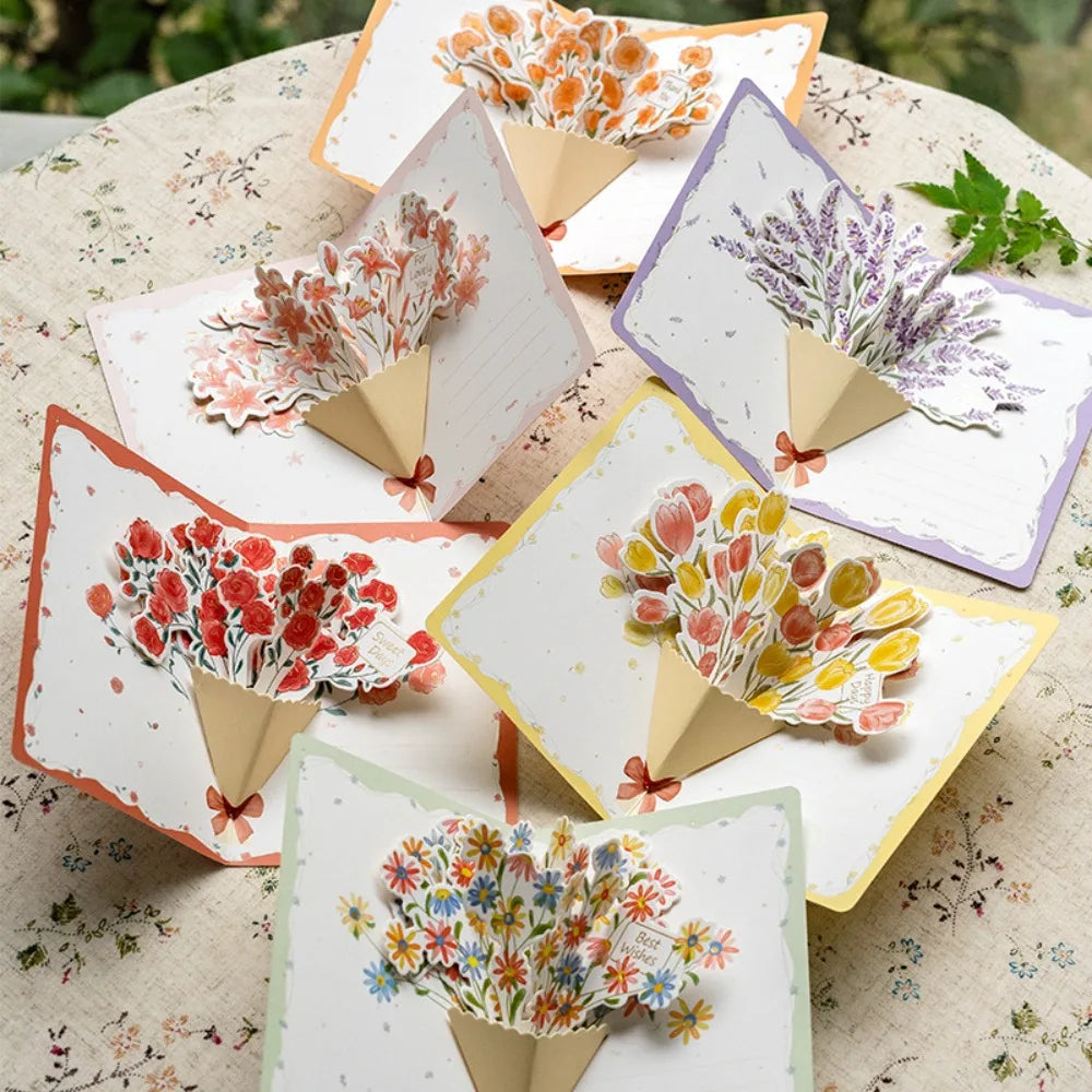 3D Pop-Up Flower Greeting Card – Handmade Valentine's Day Card 3D Greeting Card Nixie