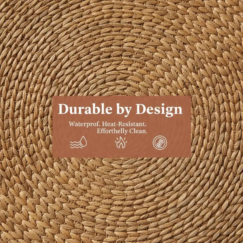 Round 38cm Woven Christmas Placemat – Heat-Resistant Table Mat Woven Table Placemat Nixie