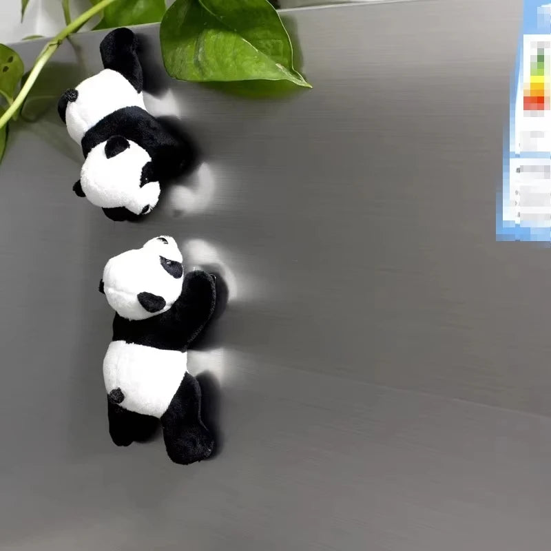 Cute Plush Panda Fridge Magnet – Soft Oval Fabric Refrigerator Decor Fridge Magnet Nixie
