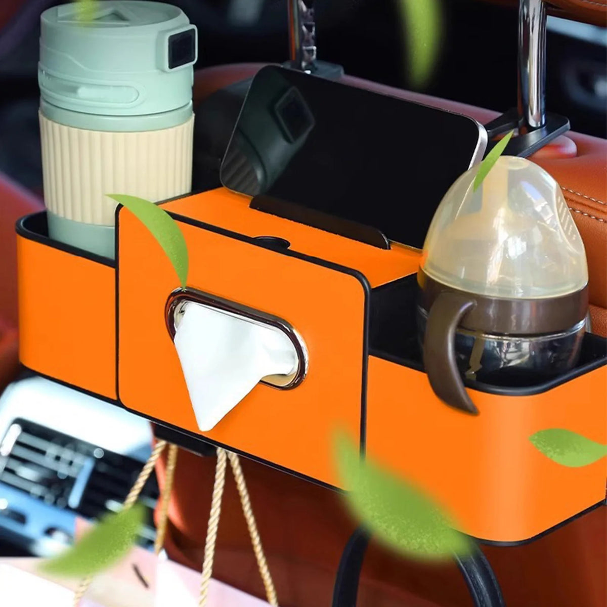 Car Backseat Organizer – Cup Holders, Tissue Box & Hooks Car Seat Organizer Nixie