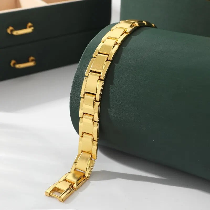 Gold Magnetic Bracelet Unisex – Luxury Oil Drip & Zircon Fashion Bracelet Nixie