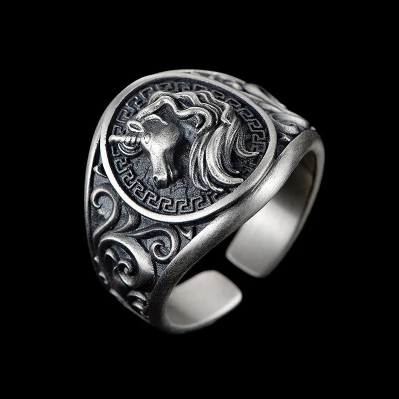 Vintage Punk Adjustable Ring – Eagle Tiger Snake Charm