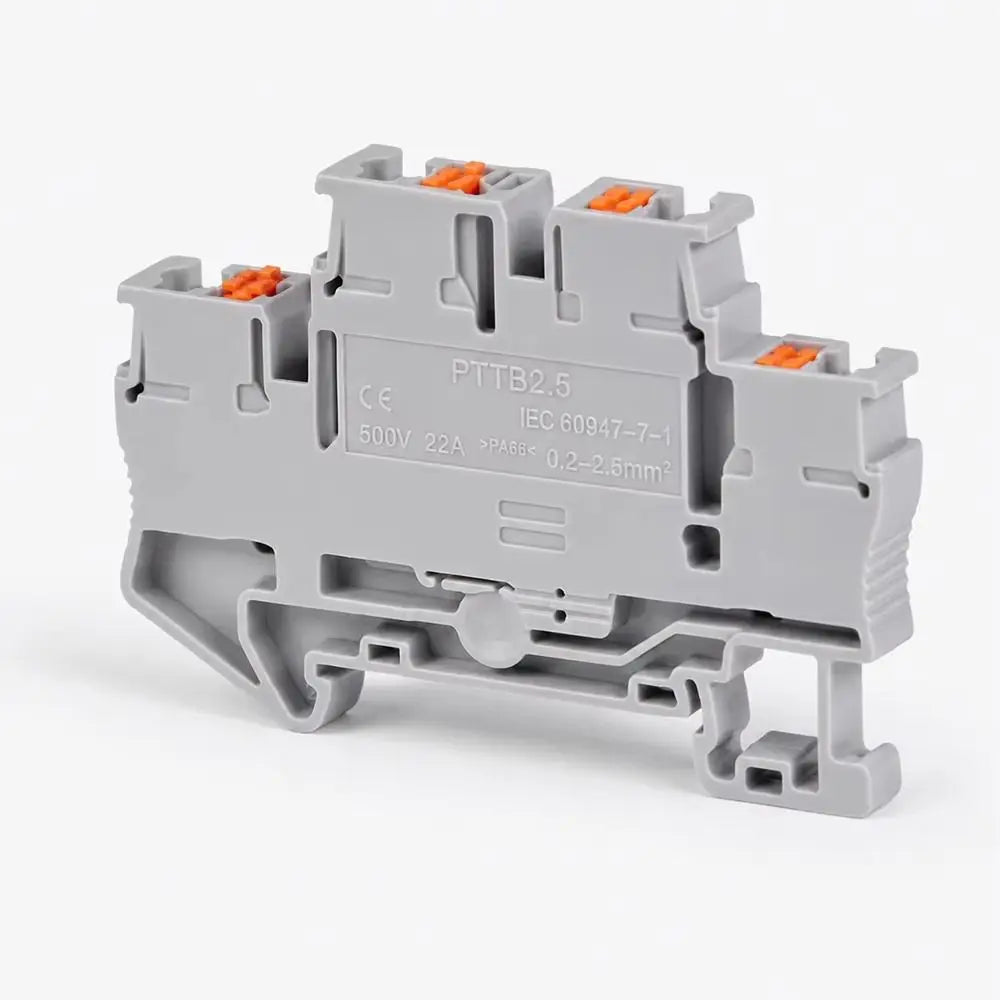 4Pcs PTTB-2.5 Double Layer Spring Terminal Block | DIN Rail