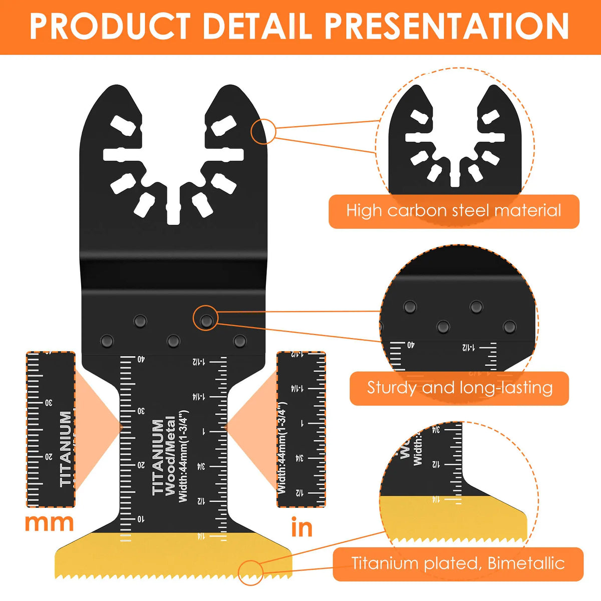 Titanium Oscillating Saw Blade Kit 3/4 Pcs – Universal Multitool