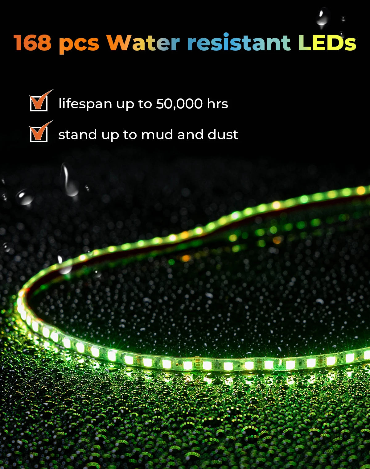 60" RGB LED Windshield Light Strip for Can-Am UTV Bluetooth App UTV LED Light Strip Nixie