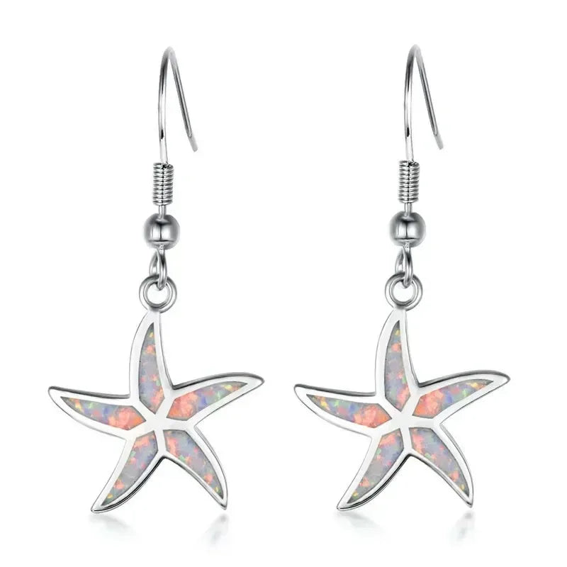 Crystal Starfish Dangle Earrings – Vintage Geometric Fashion Dangle Earrings Nixie