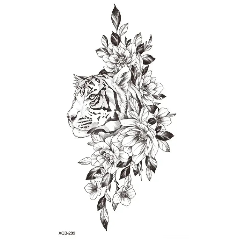 Rose Floral Temporary Tattoo Sticker – Waterproof Body Art