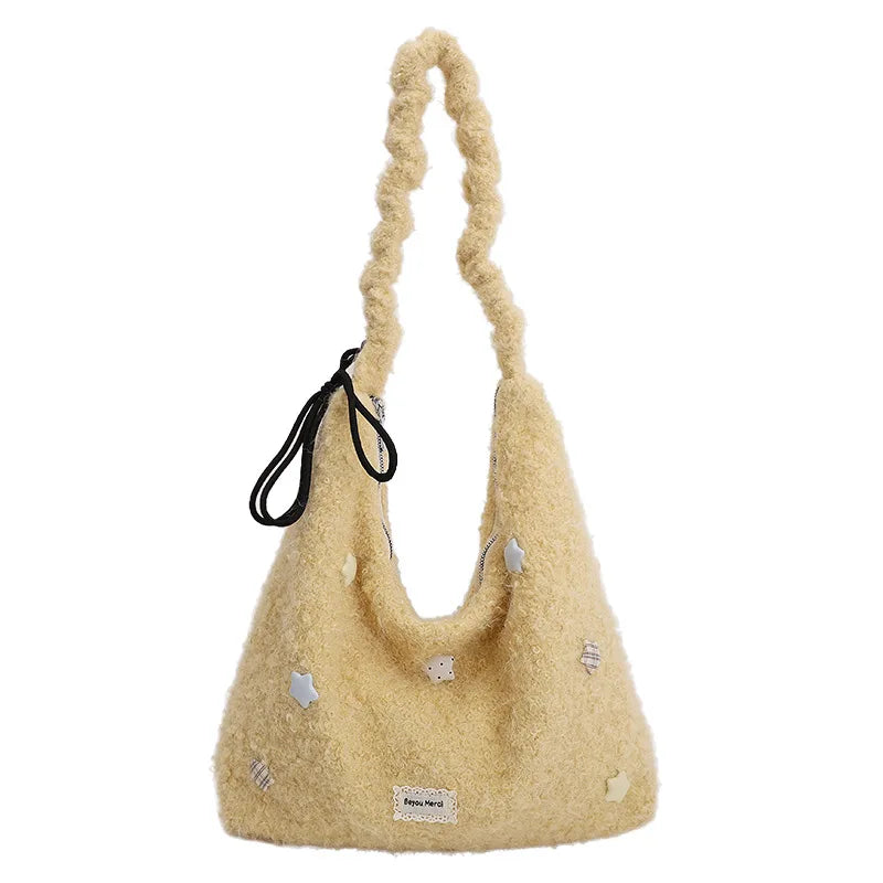 Women's Large Fluffy Tote Crossbody Shoulder Bag | Nixie