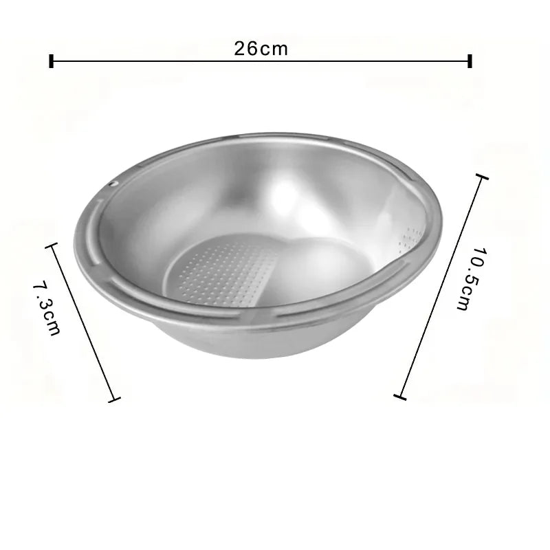 Stainless Steel Rice Strainer Bowl | Heavy-Duty Colander Kitchen Colander Nixie sliver