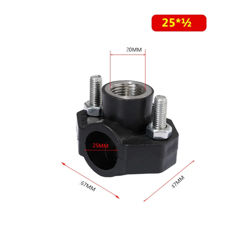 Leak-Proof PE Water Pipe Connector Female Thread Clamp Pipe Connector Clamp Nixie 25-1-2
