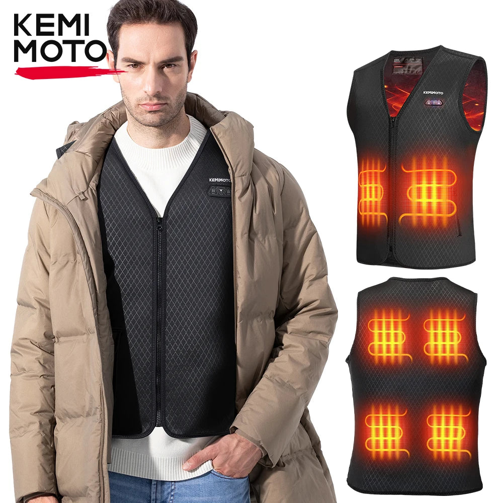 KEMIMOTO USB Electric Heated Vest – 6-Zone, Men & Women Electric Heated Vest Nixie